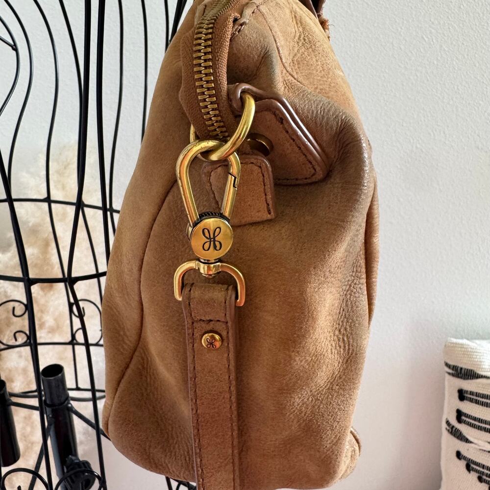 HOBO Sheila Medium Leather Satchel Whipstitch Bag Tan - Picture 8 of 12